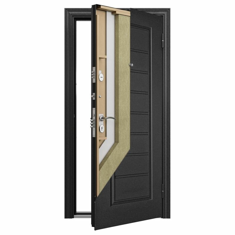 Дверь входная для квартиры Torex Flat L 950х2050 правый, тепло-шумоизоляция антикоррозийная защита, замки 4-го и 2-го класса защиты, темно-серый/белый - фотография № 5