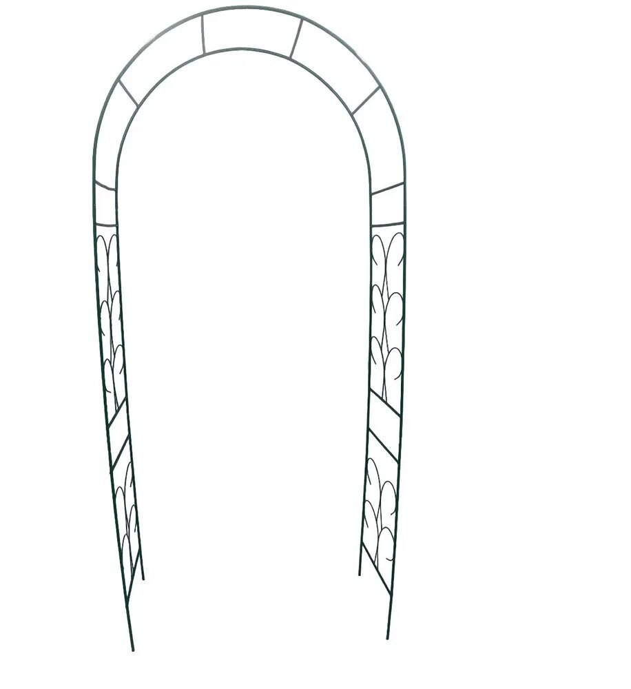 Арка садовая металлическая для растений (для сада) Ива разборная зеленая 240х110х40см, труба D=10 - фотография № 1