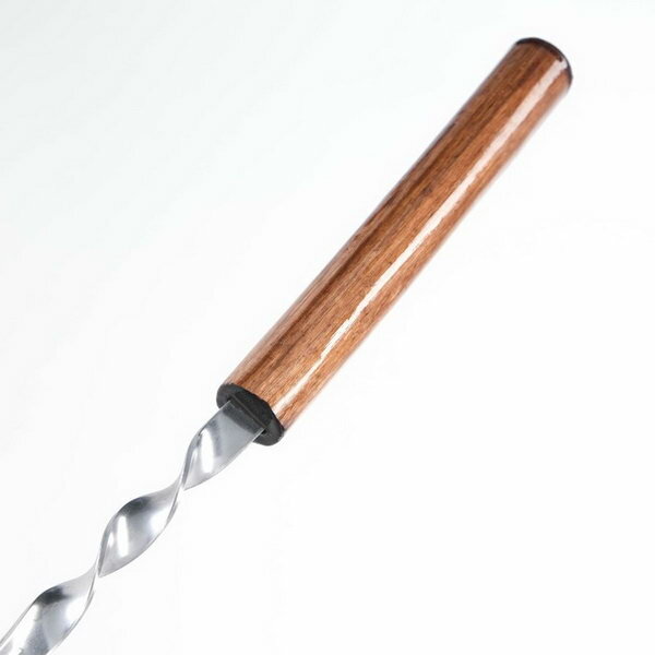 Шампур уголок, с деревянной ручкой "Эко" рабочая часть - 35 см, 58 x 1.2 см, сталь - 2 мм - фотография № 3
