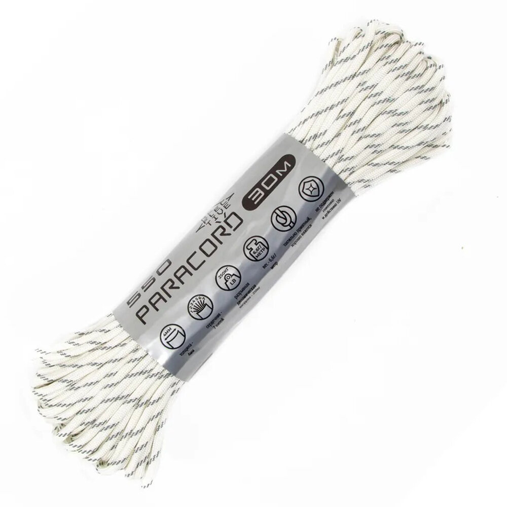 Паракорд 550 Cord 30м световозвращающий (white)