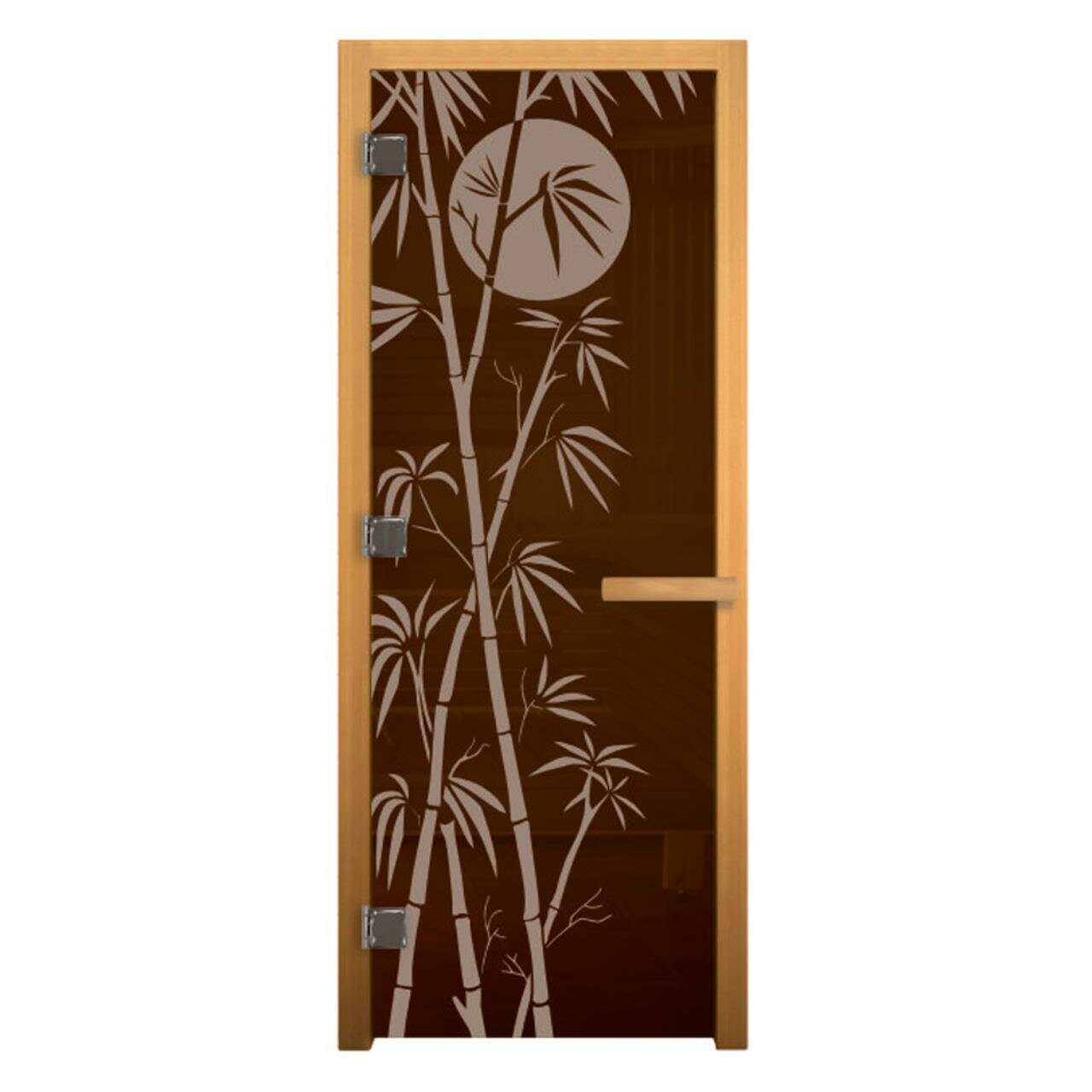 Дверь стекло Бронза Матовая "бамбук" 190х70 (8мм, 3 петли 710 CR) (осина) Лев