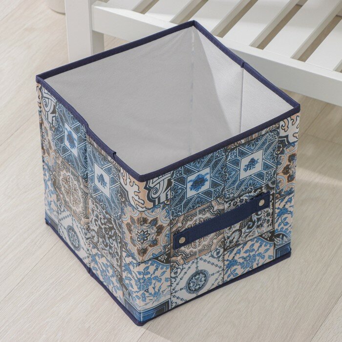 Доляна Короб стеллажный для хранения Доляна «Мозаика», 25×25×25 см, цвет синий - фотография № 3