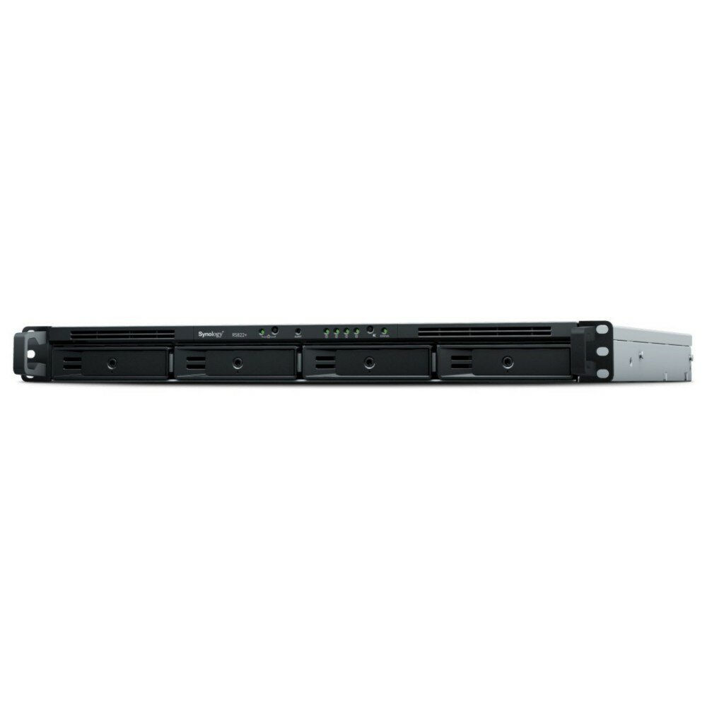 Сетевое хранилище Synology RackStation RS822RP+ (1U4x3.5"/2.5" HDD 4-core 2.2 GHz 2 GB DDR4 ECC SODIMM 4xGbE LAN Redundant PSU)