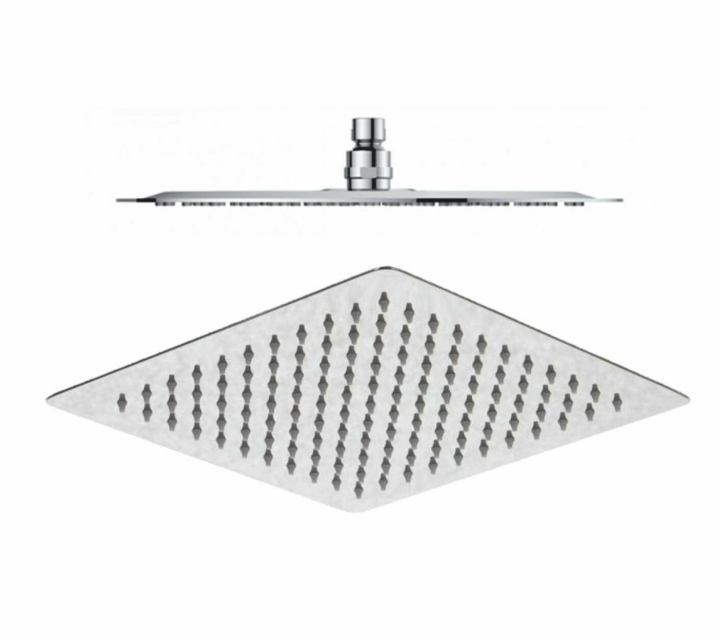 фото GANZER CUBE Slim верхний душ 250х250мм, тонкий квадратный, нержавеющая сталь, хром