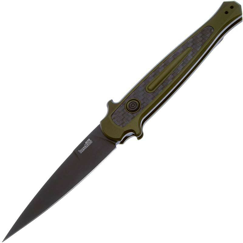 Kershaw Автоматический нож Launch 8 Black сталь CPM-154, рукоять алюминий Green/карбон (7150OLBLK)