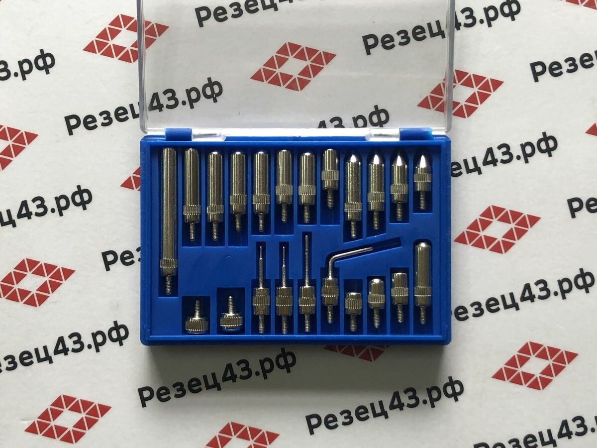 фото Комплект переходников для микрометров индикаторного типа (22 штуки в комплекте) М2,5 х 0,45