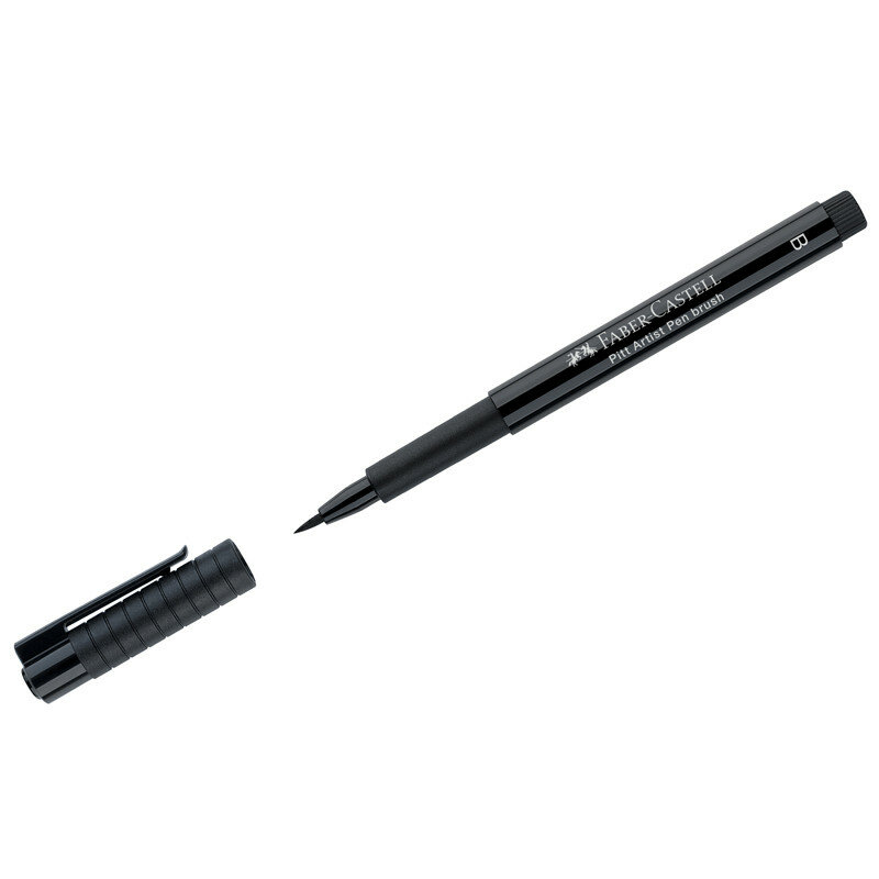 Ручка капиллярная Faber-Castell "Pitt Artist Pen Brush" цвет 199 черная, пишущий узел "кисть", 290141