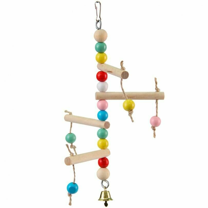 фото Игрушка для птиц, PetStandArt, подвижная лесенка, деревянная, 17 см, 1 шт.