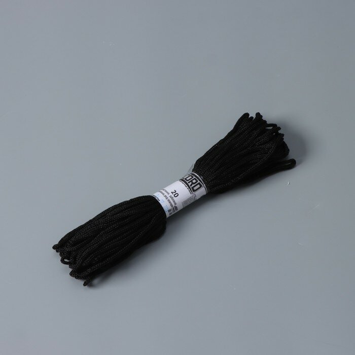 Шнур бытовой «Помощница», d=3 мм, 20 м, цвет чёрный - фотография № 1