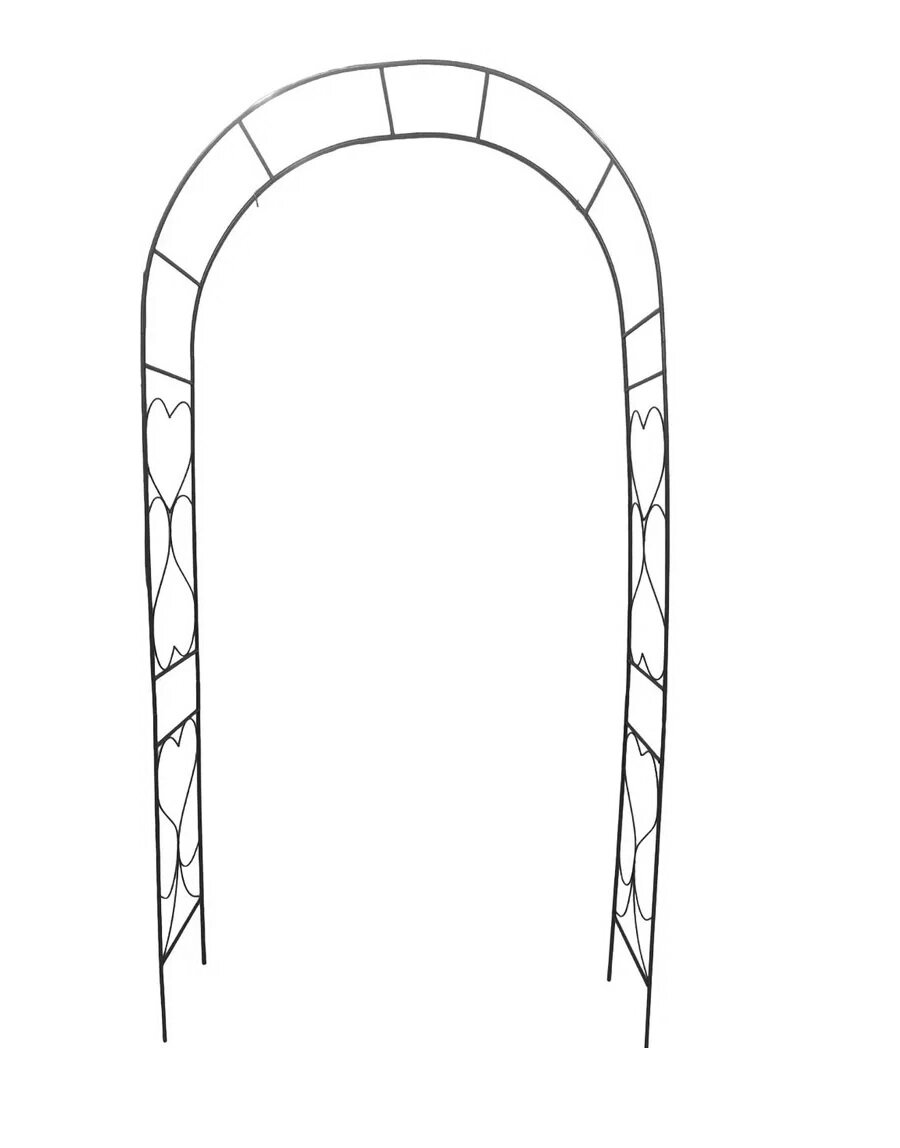 Арка садовая металлическая для растений (для сада) Тюльпан-3 разборная бронза, 240х110х40см., труба d=10 - фотография № 1