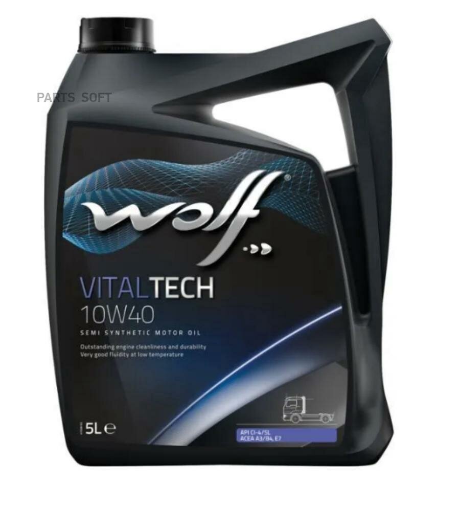 Полусинтетическое моторное масло Wolf Vitaltech 10W40