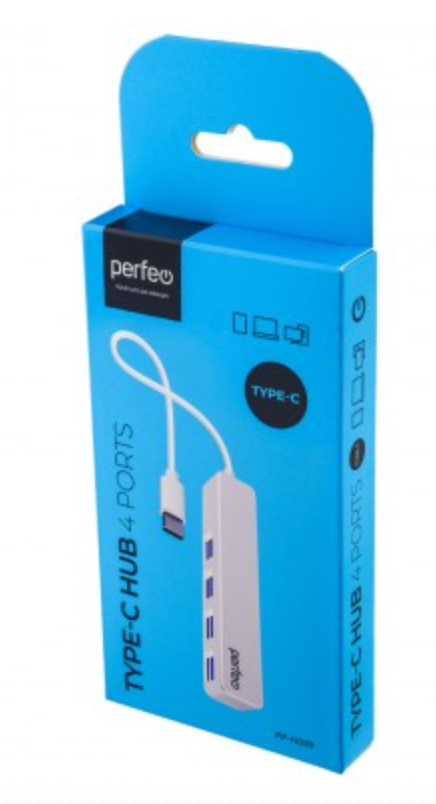 Perfeo USB C-HUB 4 Port, (PF-H039 White) белый