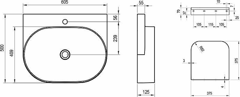 Раковина Ravak Yard 60 XJX01260002 Белая - фотография № 9