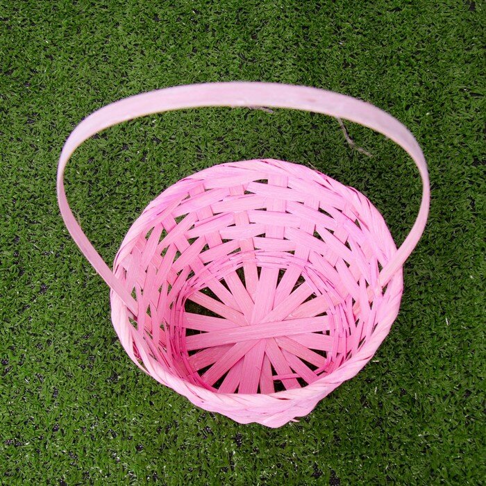 Набор корзин плетёных, светло-розовых, бамбук, 3 шт. - фотография № 2