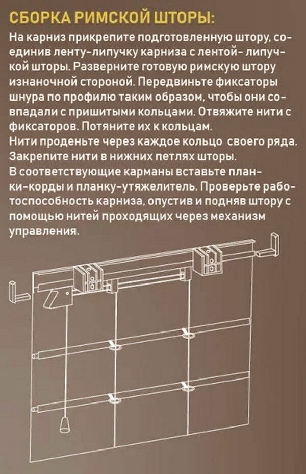 Карниз для римских штор мини шириной 85 см