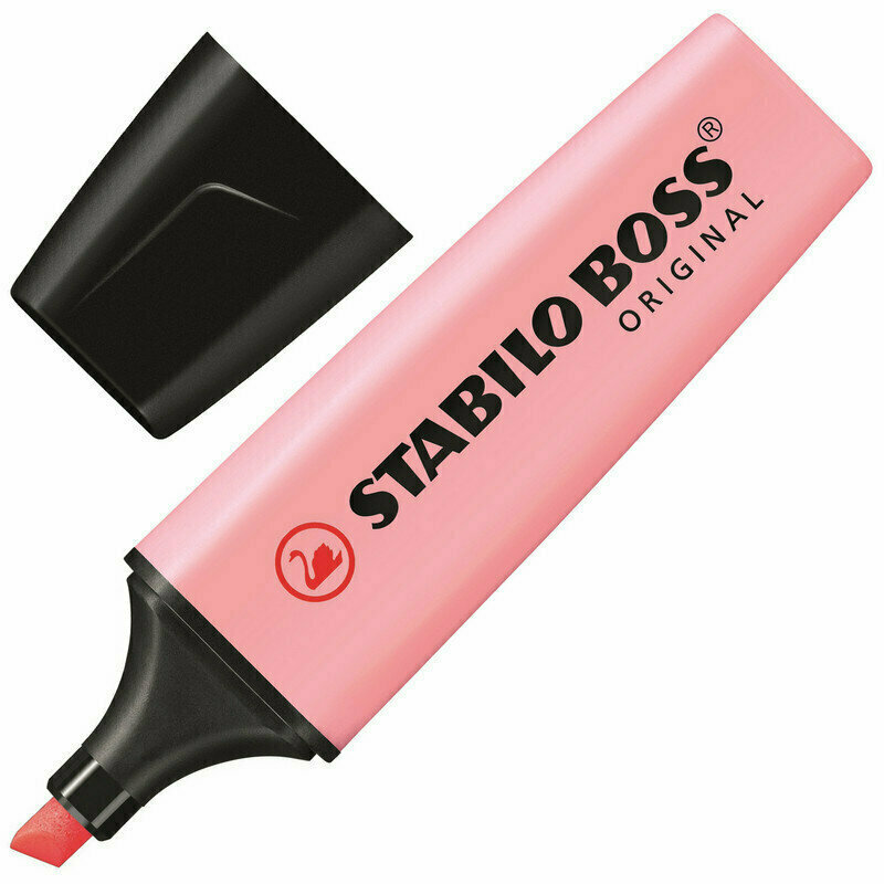 Маркер выделитель текст STABILO BOSS ORIGINAL PASTEL 70/129 пудровый розовый 2-5 мм, 733510