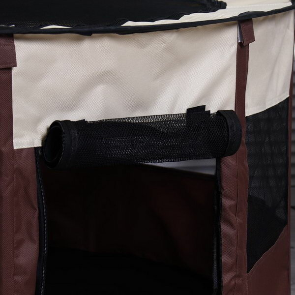 Вольер для животных, тентовый, круглый, 110 x 55 см, коричневый - фотография № 6