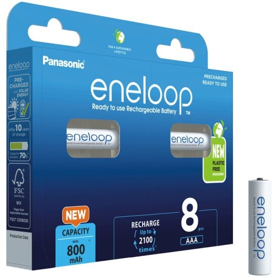 Аккумулятор ENELOOP Panasonic LR03 AAA 800 mAh (уп 8 шт)