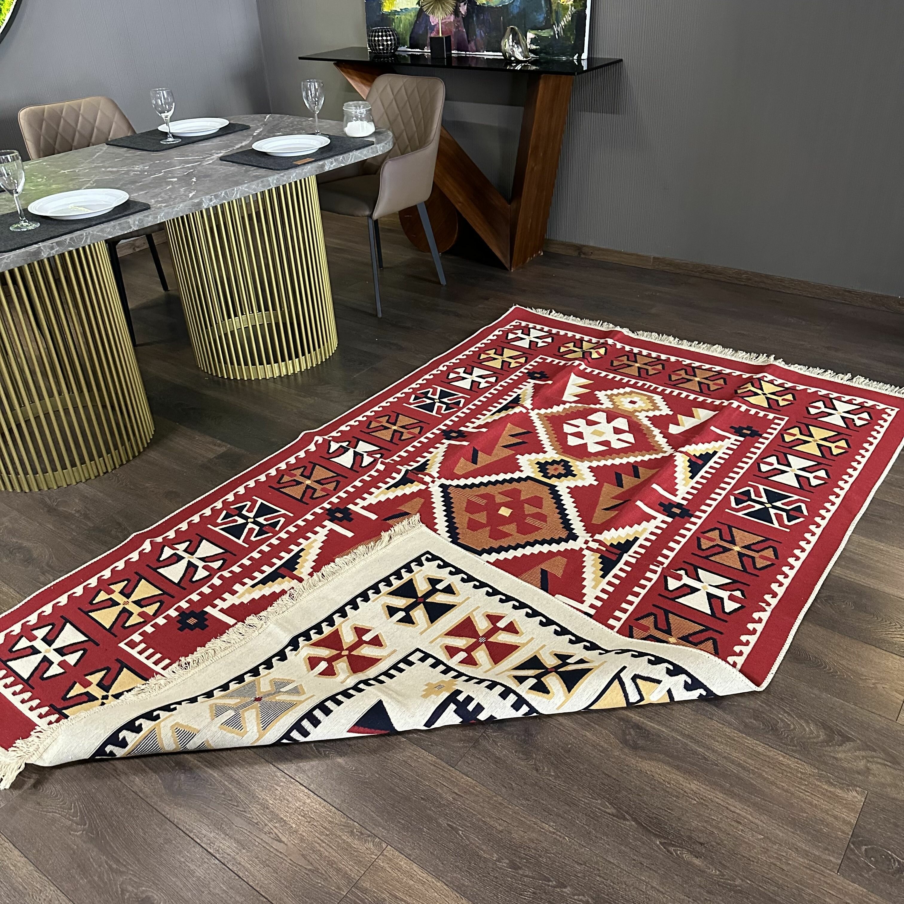 Ковер безворсовый, ковер турецкий, килим, Vita, 200x300 см - фотография № 3