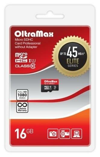 Карта памяти OLTRAMAX 16GB microSDHC Class 10 UHS-1 Elite [OM016GCSDHC10UHS-1-ElU1 w]