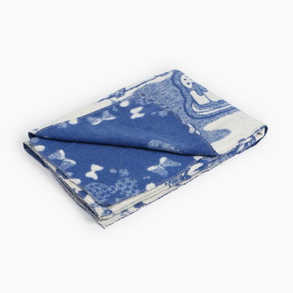 Одеяло байковое Мышки 100х140см, цвет синий 400г/м 100% хлопок - фотография № 2