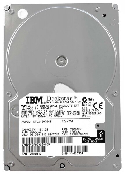 Жесткий диск IBM 07N5720 461Gb 7200 IDE 3.5" HDD