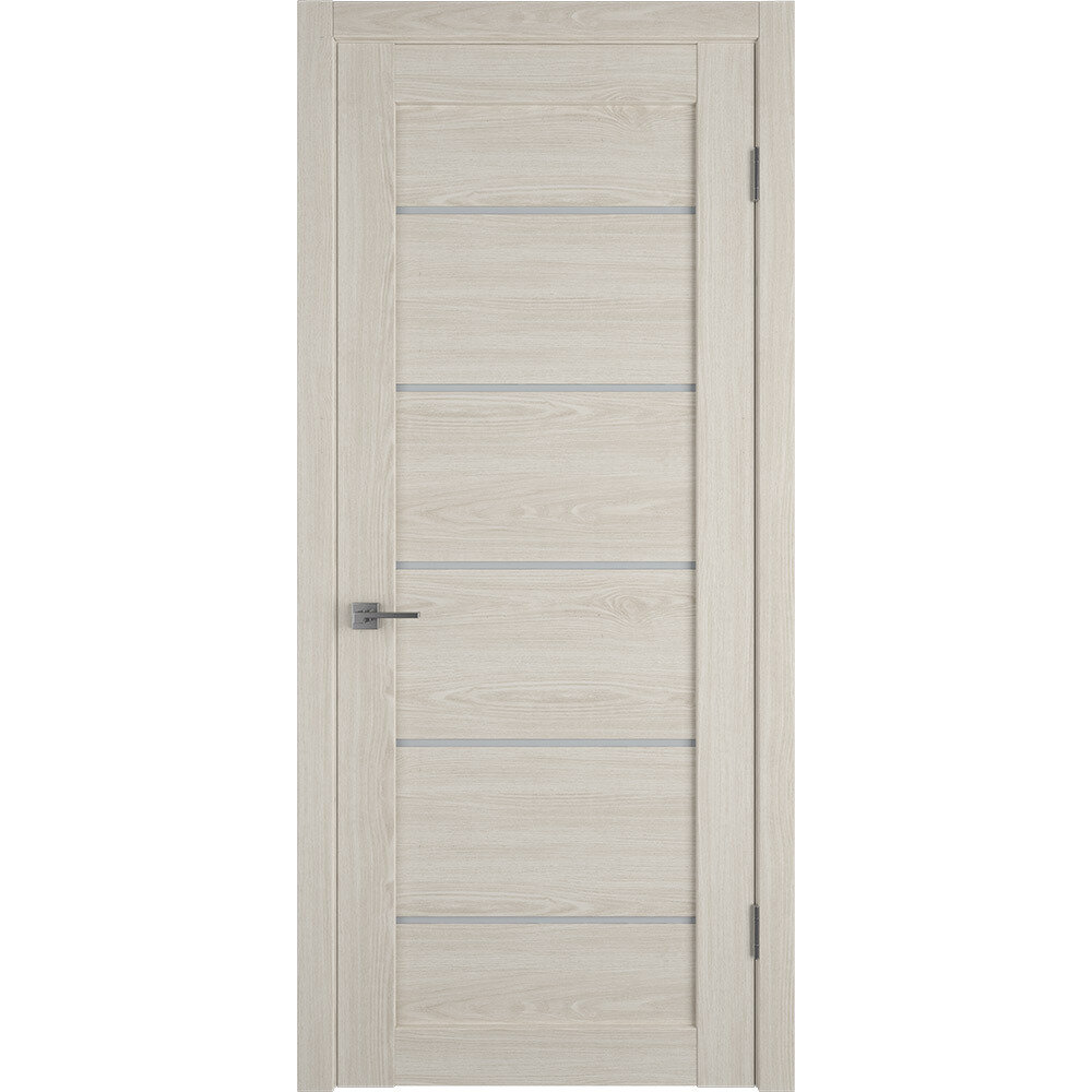 фото Дверь межкомнатная Атум Про X27 600х2000 мм ПВХ sweet stratum со стеклом с замком и петлями