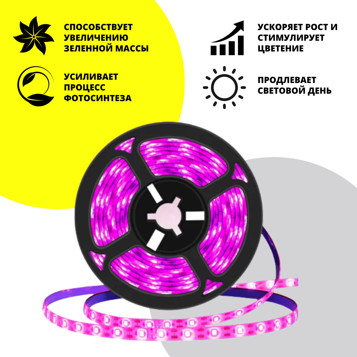 Светодиодная лента (фитолента) для растений 2 метра - фотография № 2