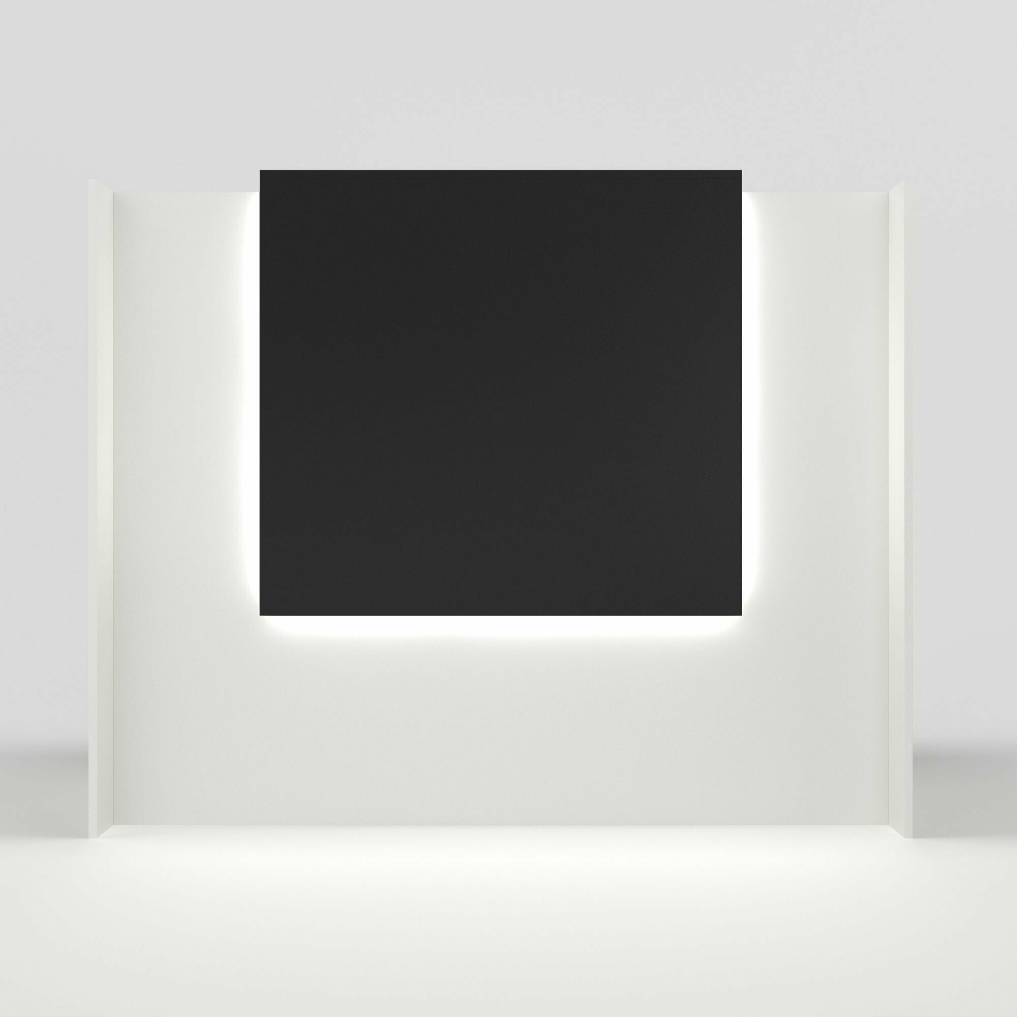 Ресепшн белый Квадрат чёрный 1500х1200х600 / Подсветка RGB Premium - фотография № 1