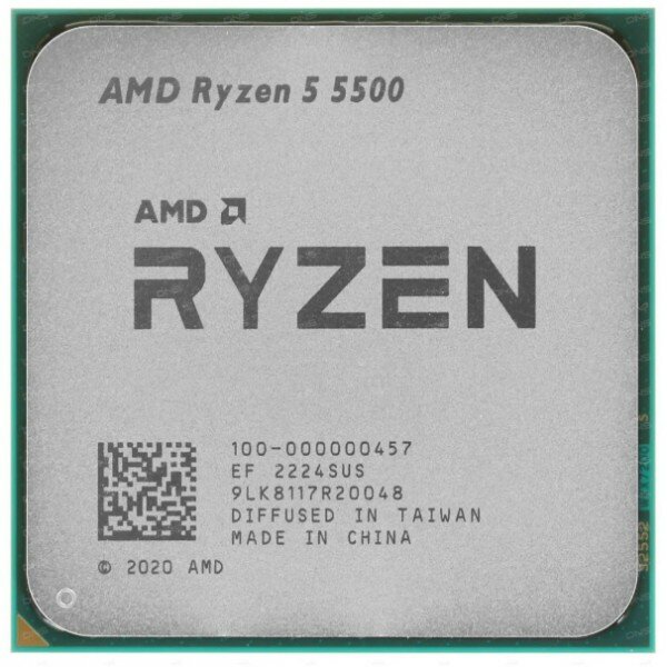 Процессор AMD RYZEN R5-5500 (Soc-AM4) (512 Кб x6 + 16Мб ) 64-bit 3.6-42 GHz Cezanne