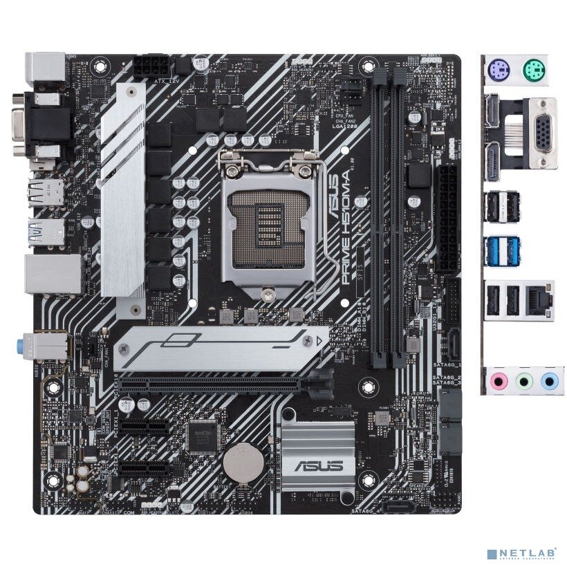 Asus Материнская плата Asus PRIME H510M-A Soc-1200 Intel H510 2xDDR4 mATX AC`97 8ch(7.1) GbLAN+VGA+HDMI+DP