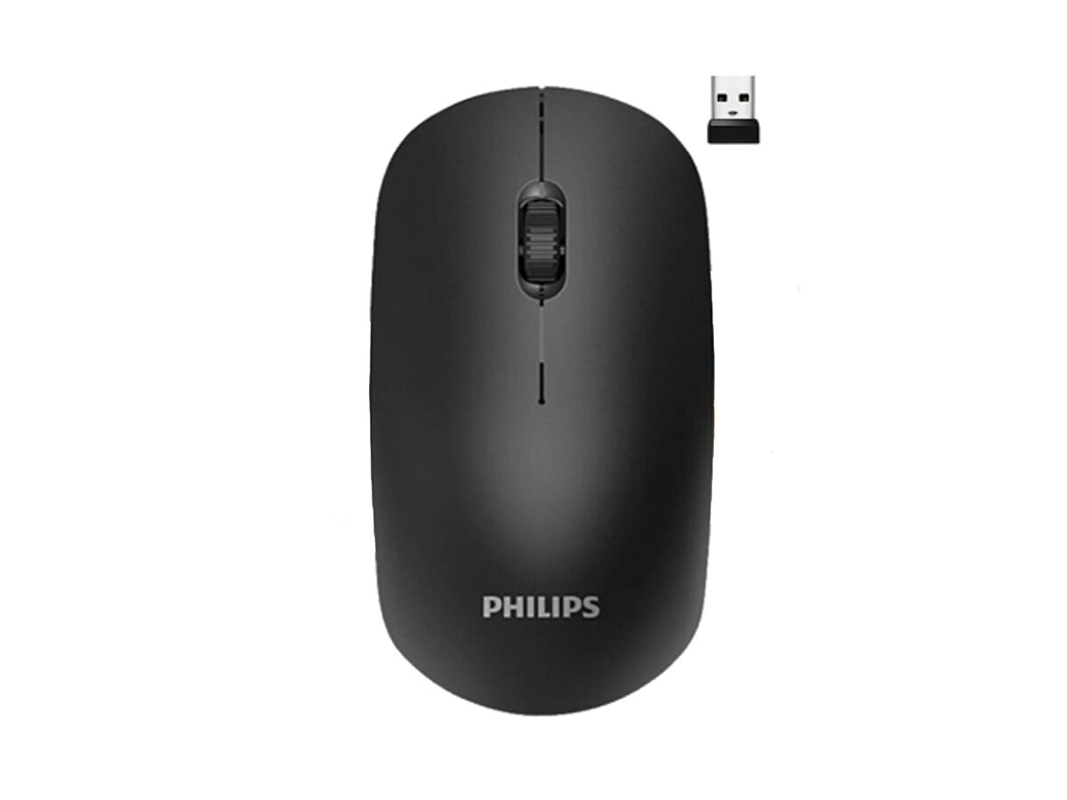 Мышь беспроводная Philips M221 1600dpi Wireless/USB Черный SPK7221