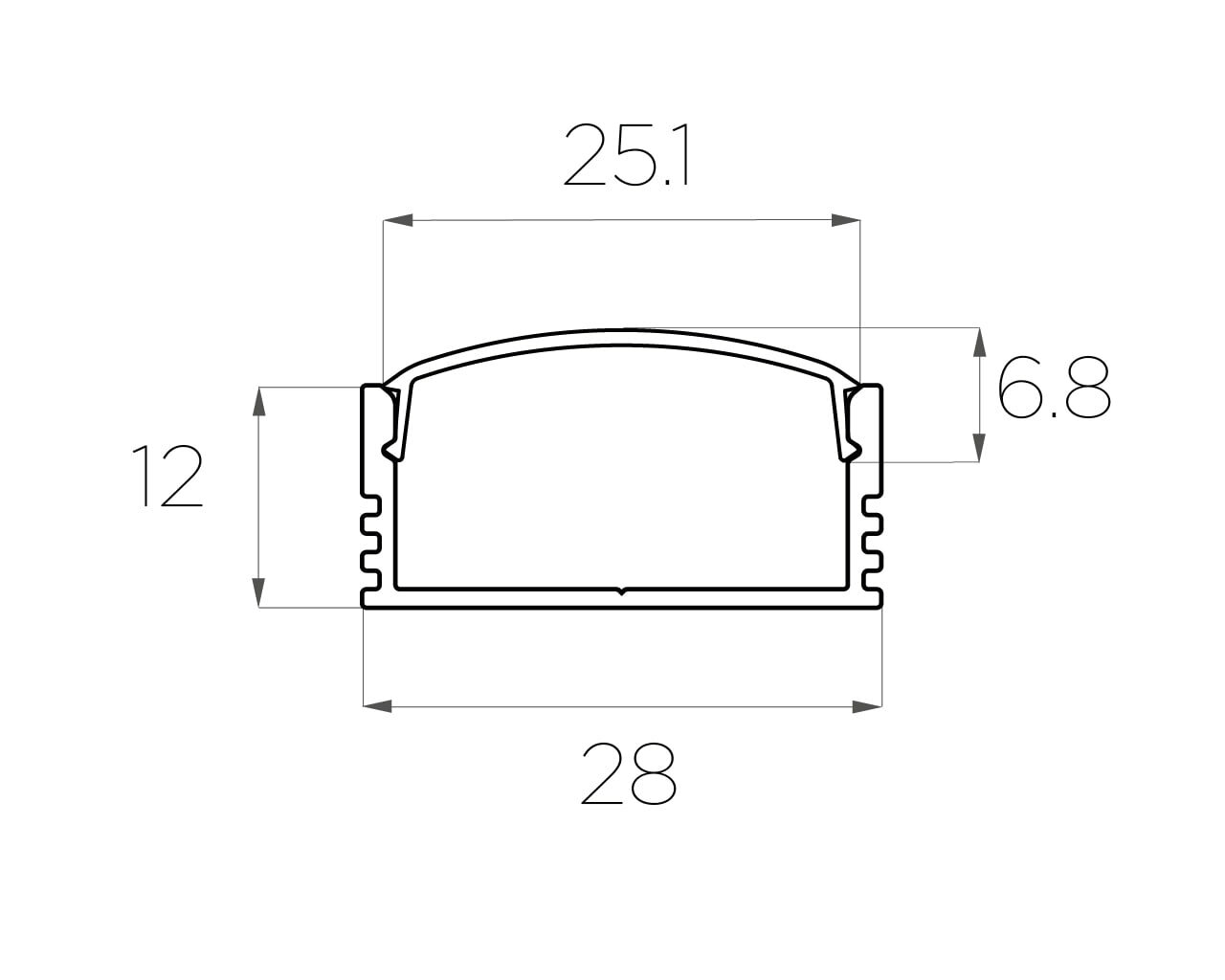 LC-LP1228M28-1 (1м профиль+1м рассеиватель+2 заглушки) - фотография № 2