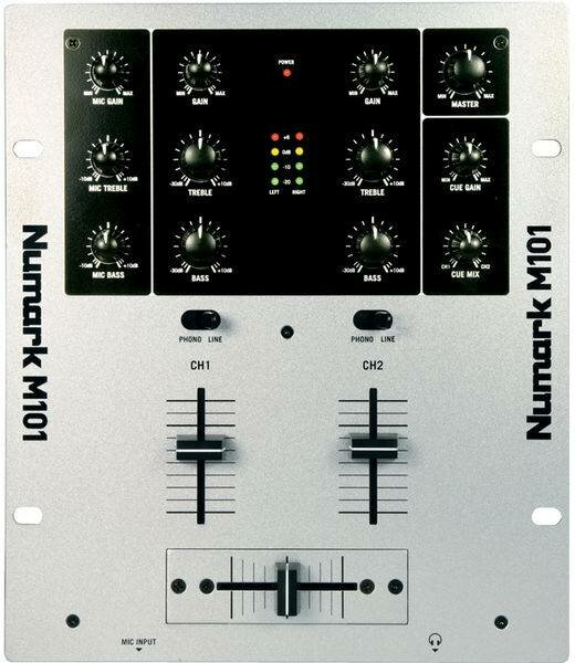 NUMARK M101 2-канальный компактный микшер входы: 2 phono 2 линейных 1 микрофонный