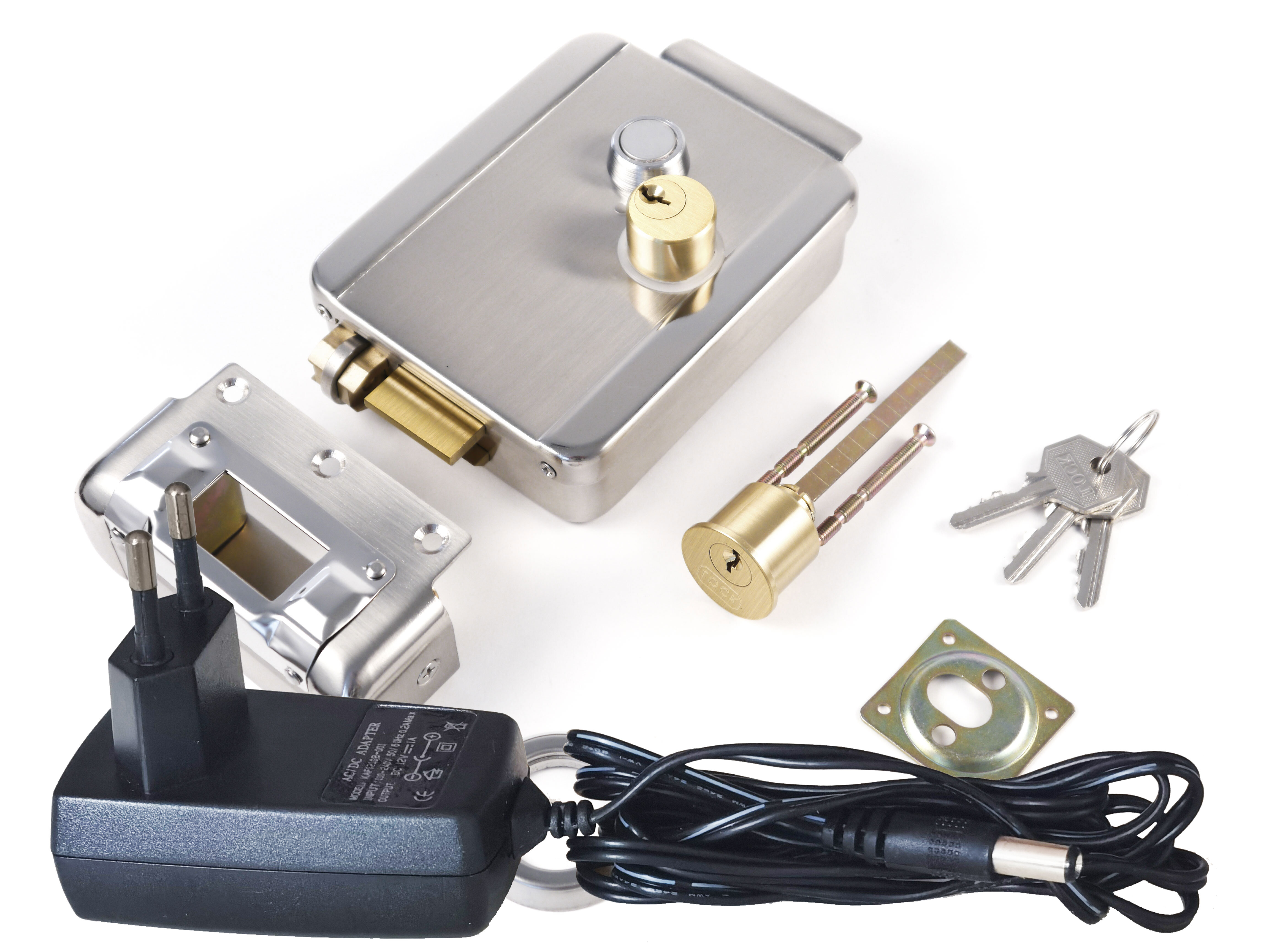 Замок электромеханический с ключом для металлических дверей Anxing Lock X042a (S10633AX0) - электромеханический замок с кнопкой