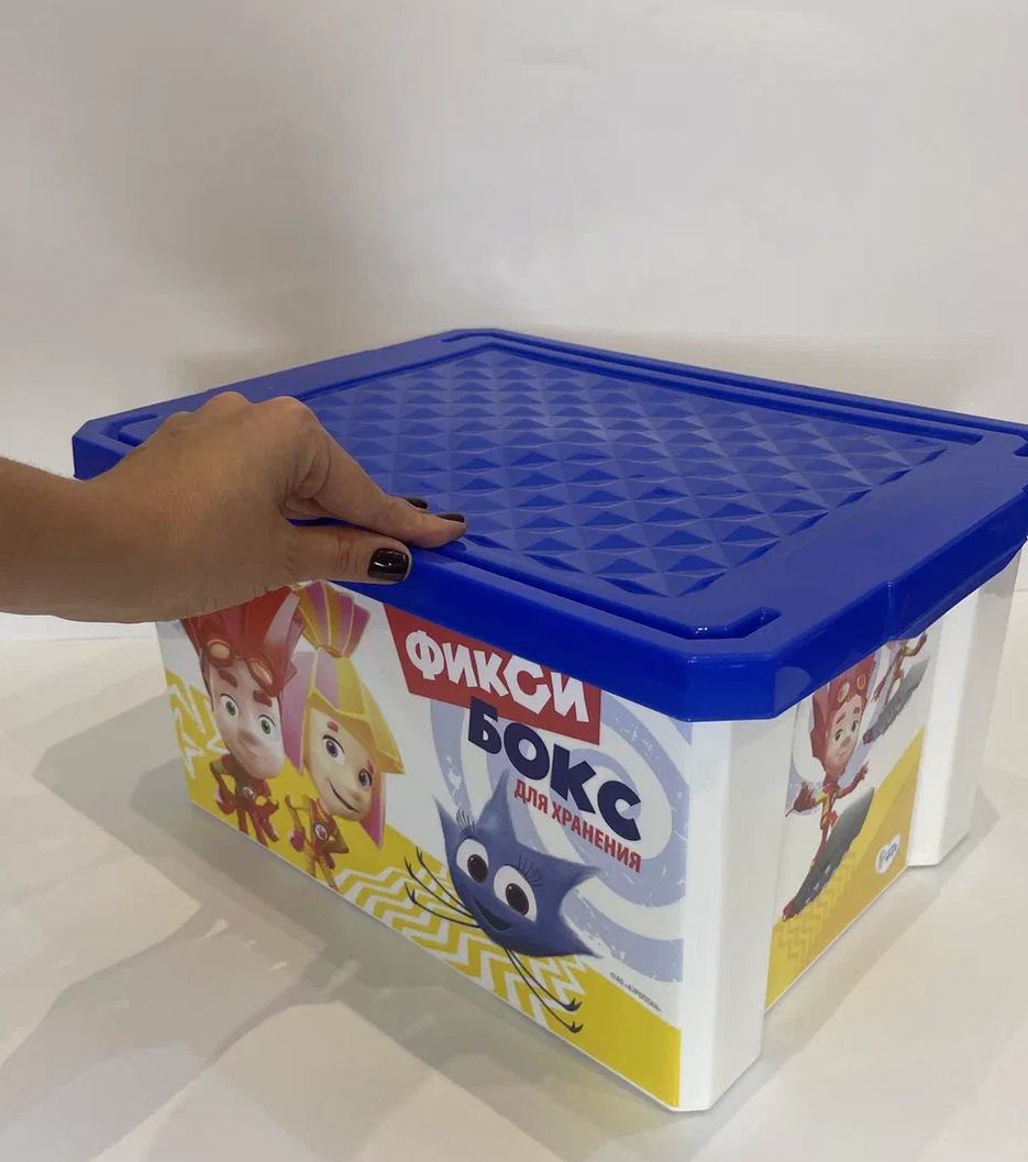 фото Детский ящик Фиксики, 17 литров, синяя крышка