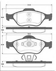 Комплект тормозных колодок диско Nk 222557 Ford: 1101464 1101462 1101463 1128463 1145299 MEYS6J2K021DD 1355950 1359884