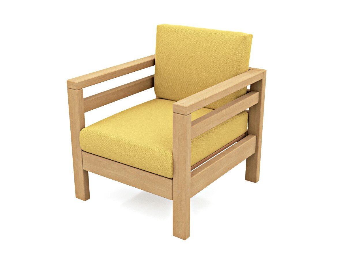 Садовое кресло Soft Element Бонни желтый, массив дерева, велюр, на террасу, на веранду, для дачи, для бани - фотография № 6