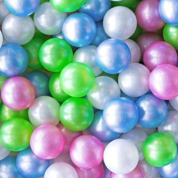 Соломон Набор шаров 500 шт, цвета: перламутрово - зелёный, малиновый, голубой - фотография № 1