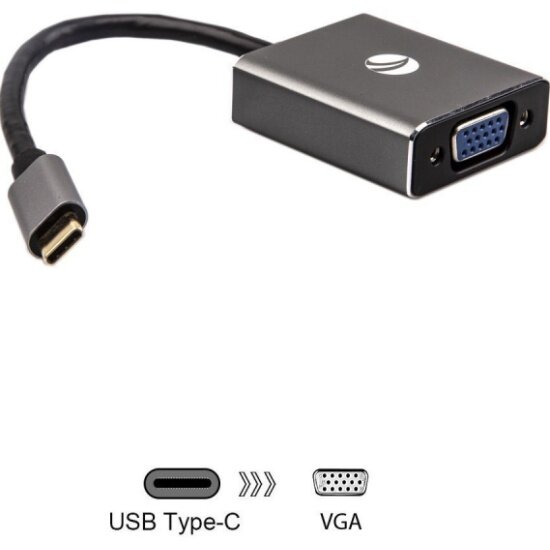 Адаптер VCOM USB 3.1 Type-Cm VGA(f) 1080@60Hz, Aluminum Shell,