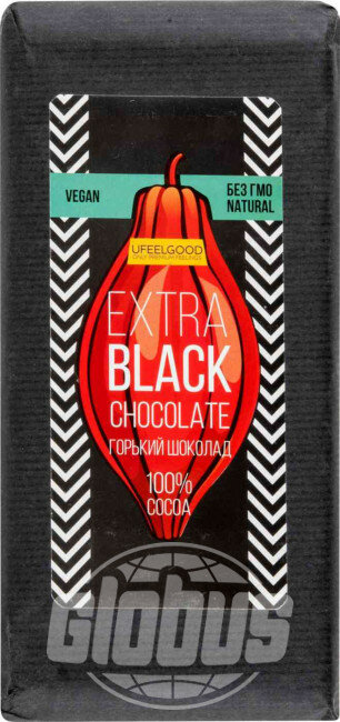 Шоколад горький Ufeelgood 100 % какао, 200 г