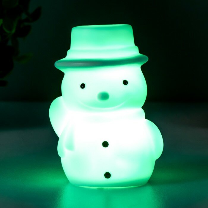 Ночник Снеговик LED батарейки белый 4х5,5х7,7 см - фотография № 4