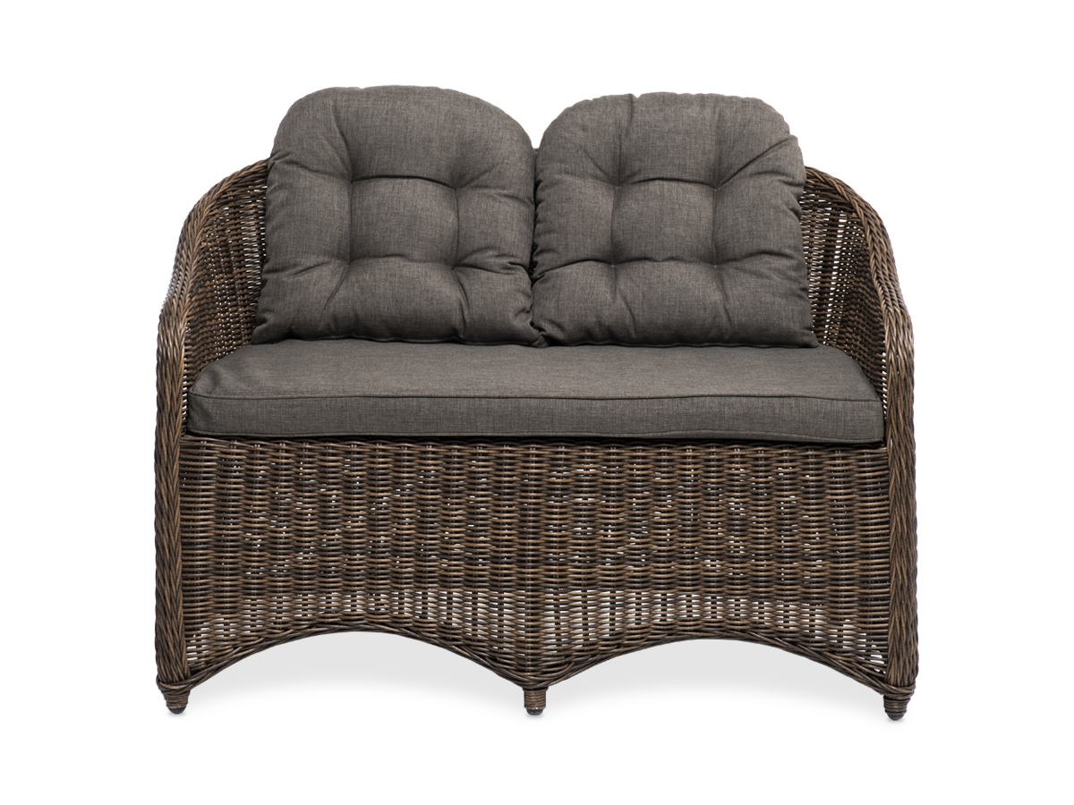 "Равенна" диван двухместный плетенный из ротанга, коричневый - фотография № 6