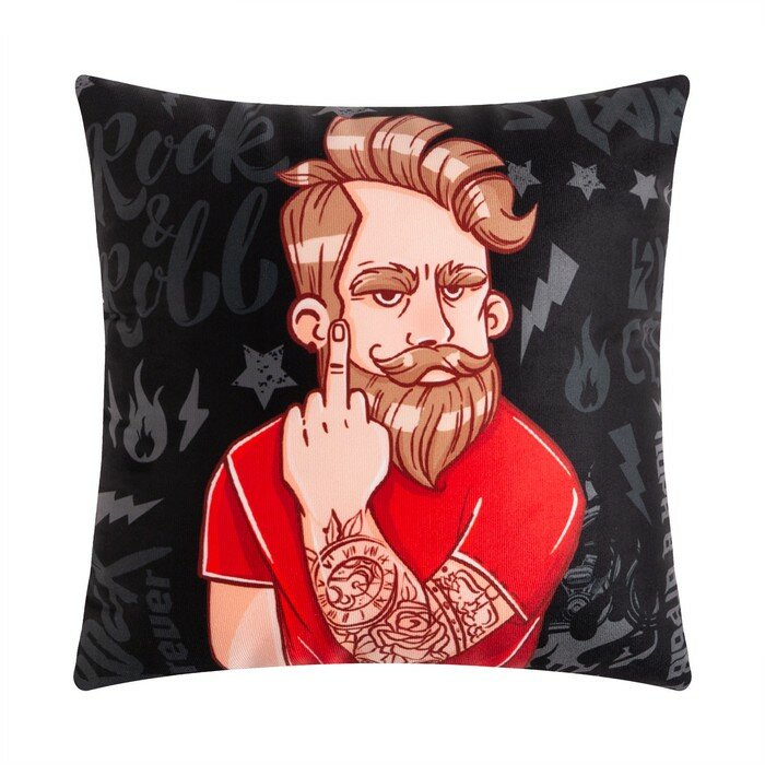 фото Подушка декоративная "Пора в отрыв" 40х40 см, велюр, 100% п/э