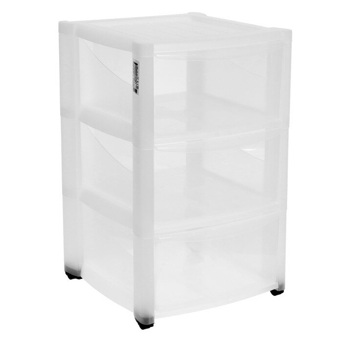 фото Комод на колесах «Амадео», 3 ящика, бесцветный