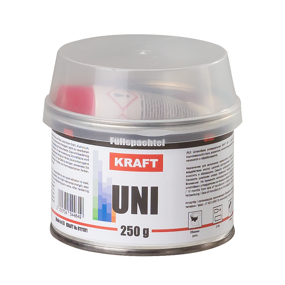 фото Шпаклевка универсальная "KRAFT UNI" с отвердителем ,0,5кг+12гр