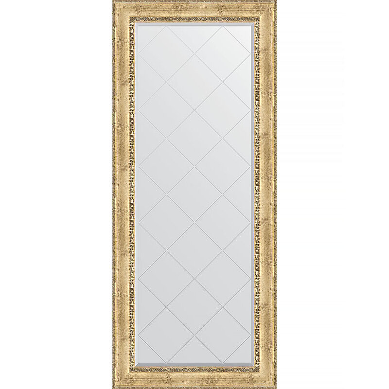 Зеркало Evoform Exclusive-G Floor 207х87 BY 6338 с гравировкой в багетной раме - Состаренное серебро с орнаментом 120 мм - фотография № 1