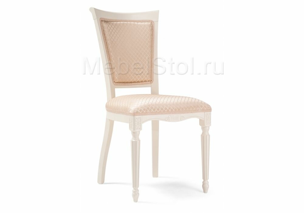 Деревянный стул Woodville Байона молочный/ромб 02