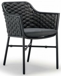 Кресло плетеное с подушками ReeHouse Torino Антрацит, Темно-Серый