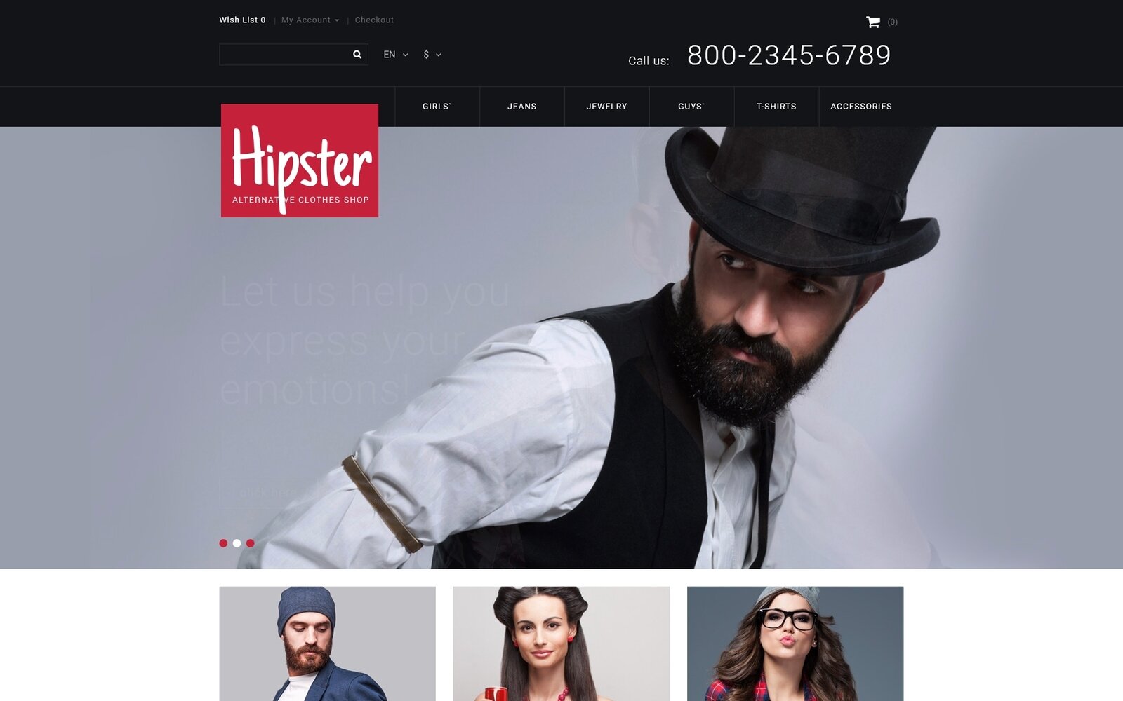 Hipster Шаблон OpenCart